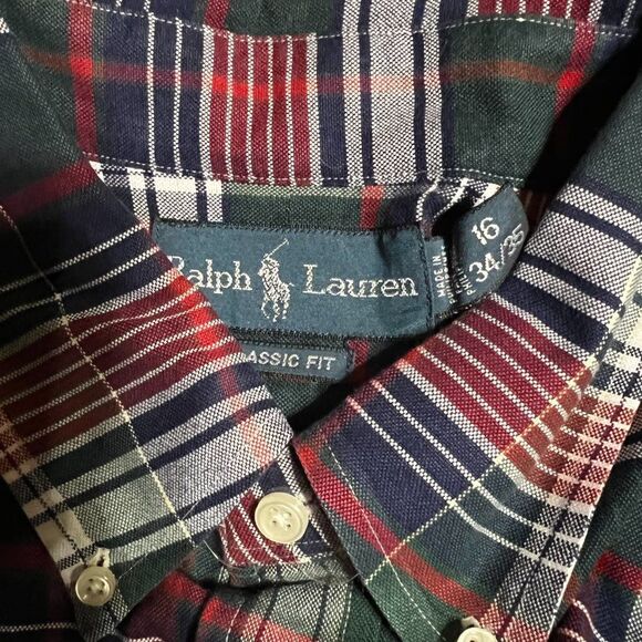 Ralph Lauren Classic Fit Long Sleeve Button Down Collared Shirt Size 16 34/35 - Picture 3 of 3